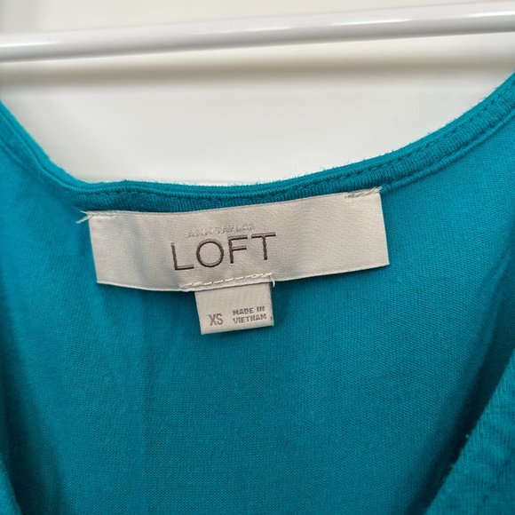 Ann Taylor Loft Sleeveless Teal Dress - Size XS - Picture 3 of 5